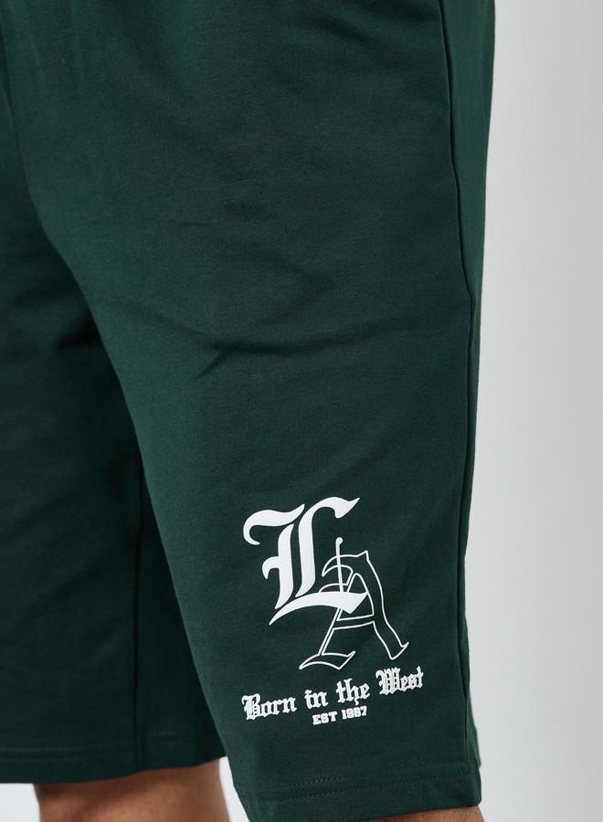 Styli Men Green Printed Oversized Shorts - Image 3